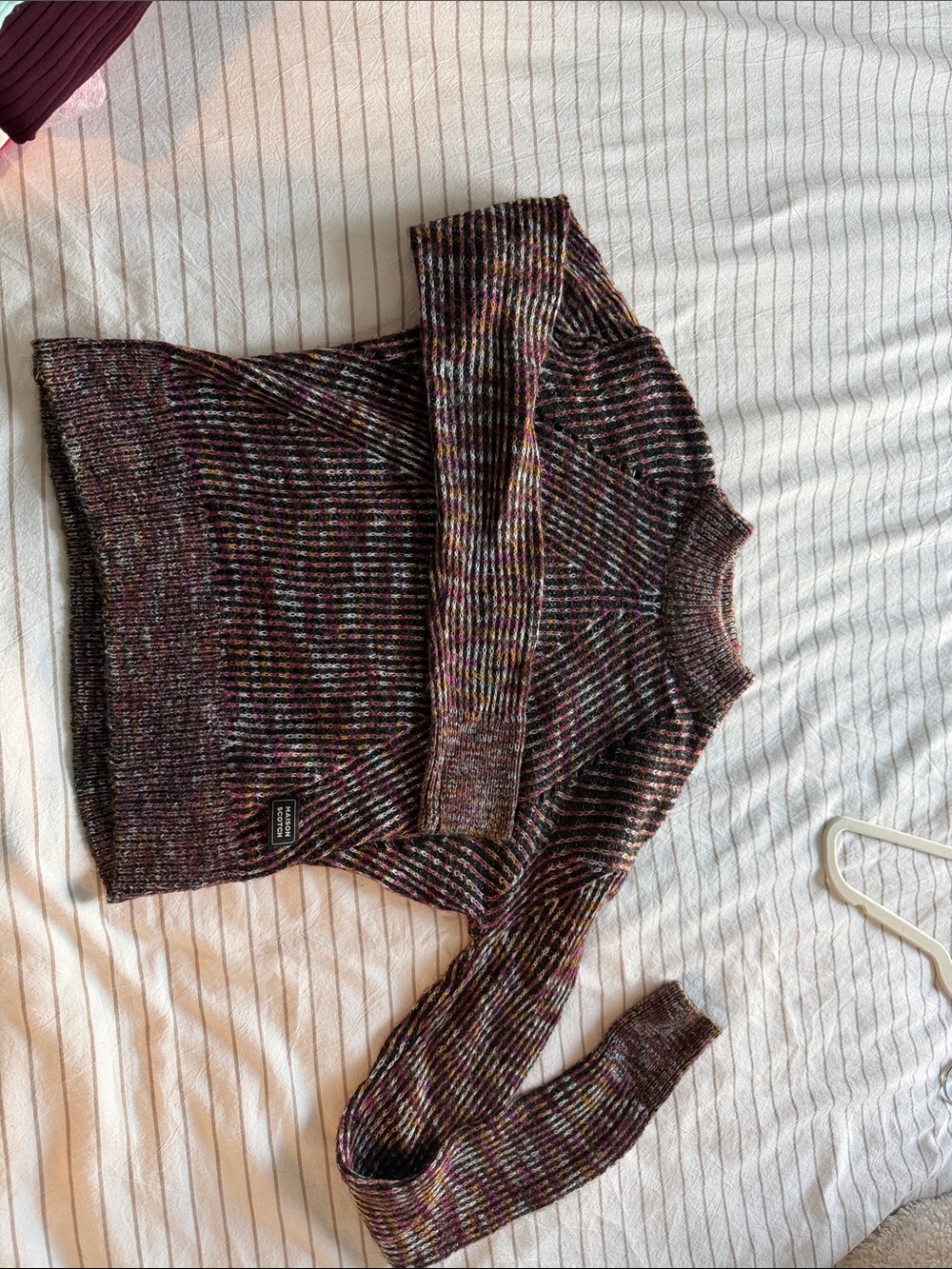 Multicolor Ribbed Crewneck Sweater - Unbranded